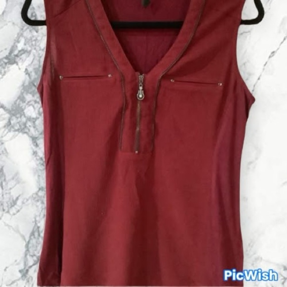 Elegant Maroon Sleeveless Tank Top